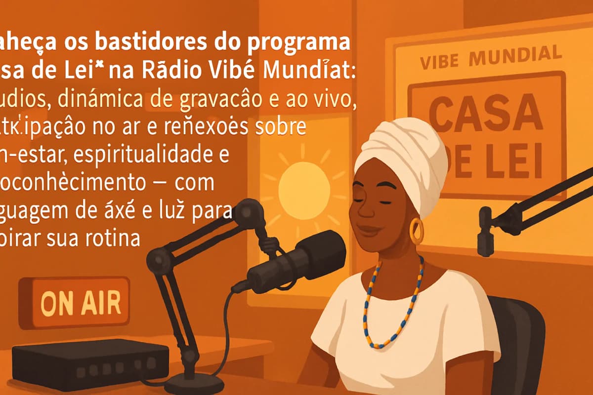 Bastidores do Programa “Casa de Lei” na Rádio Vibe Mundial: acolhimento, autoconhecimento e caminhos de luz