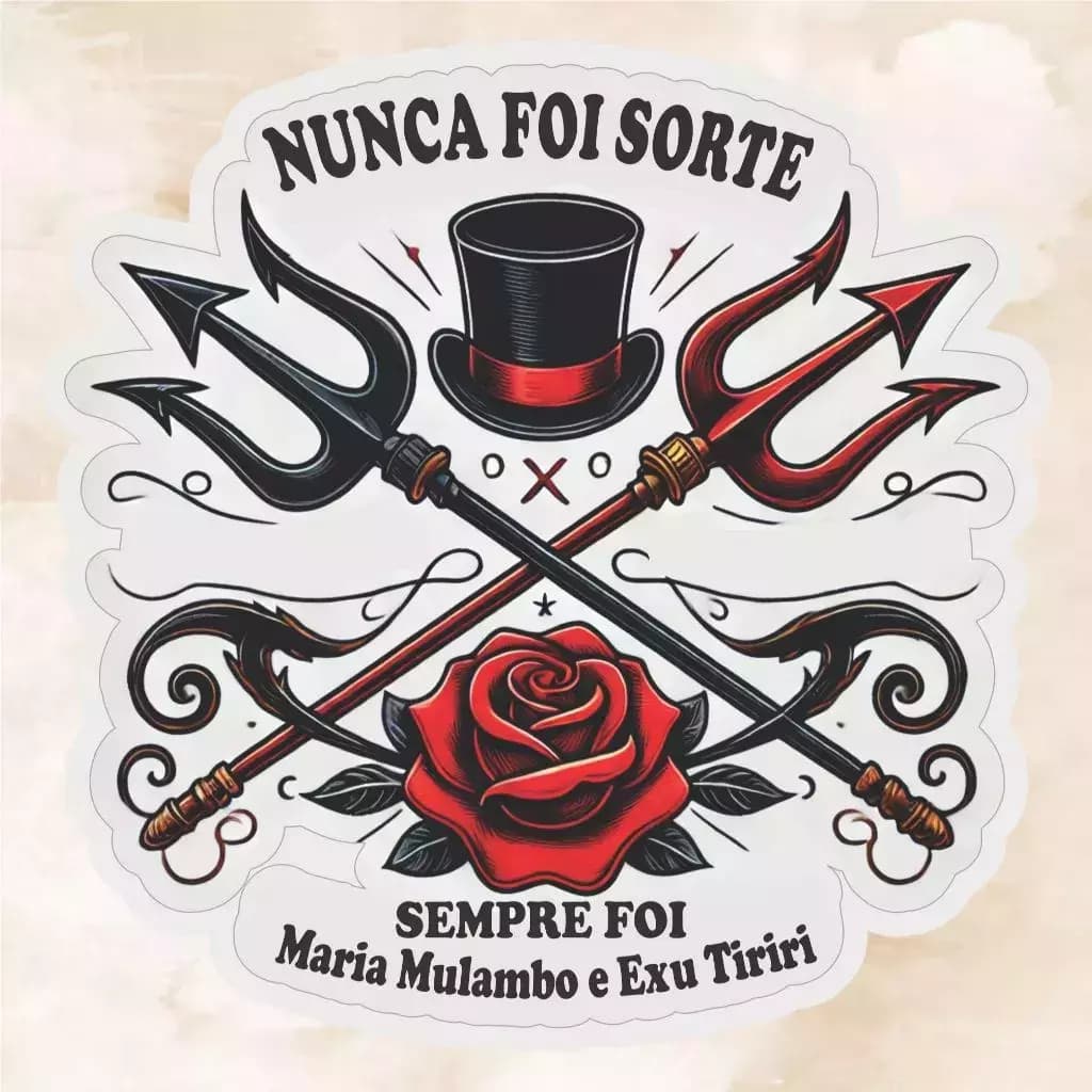 Nunca Foi Sorte, Sempre Foi Maria Mulambo e Exu Tiriri 15x15 cm