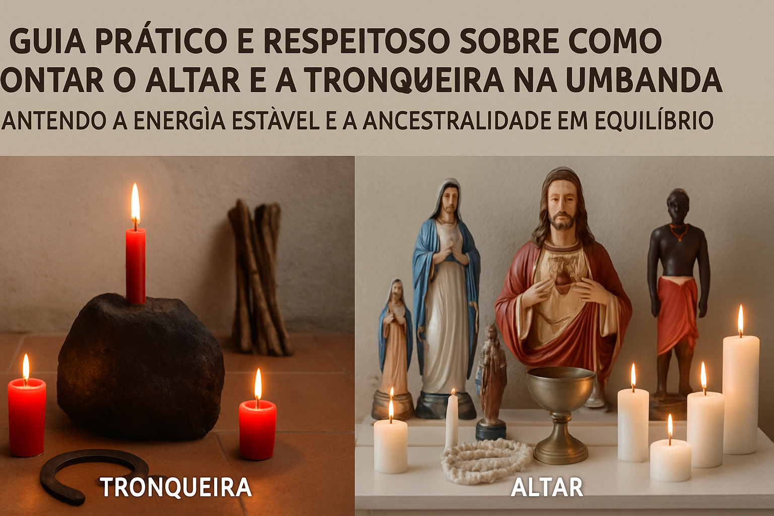 Imagem de capa do artigo: Altar e Tronqueira na Umbanda: onde posicionar na sua casa para energias positivas