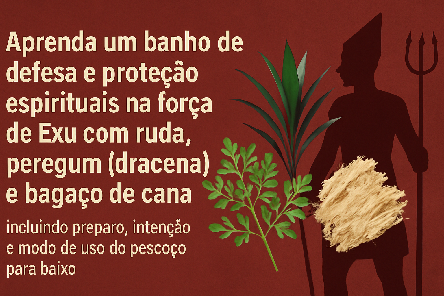 Imagem de capa do artigo: Banho de Defesa e Proteção na Força de Exu (ruda, peregum e bagaço de cana) — passo a passo