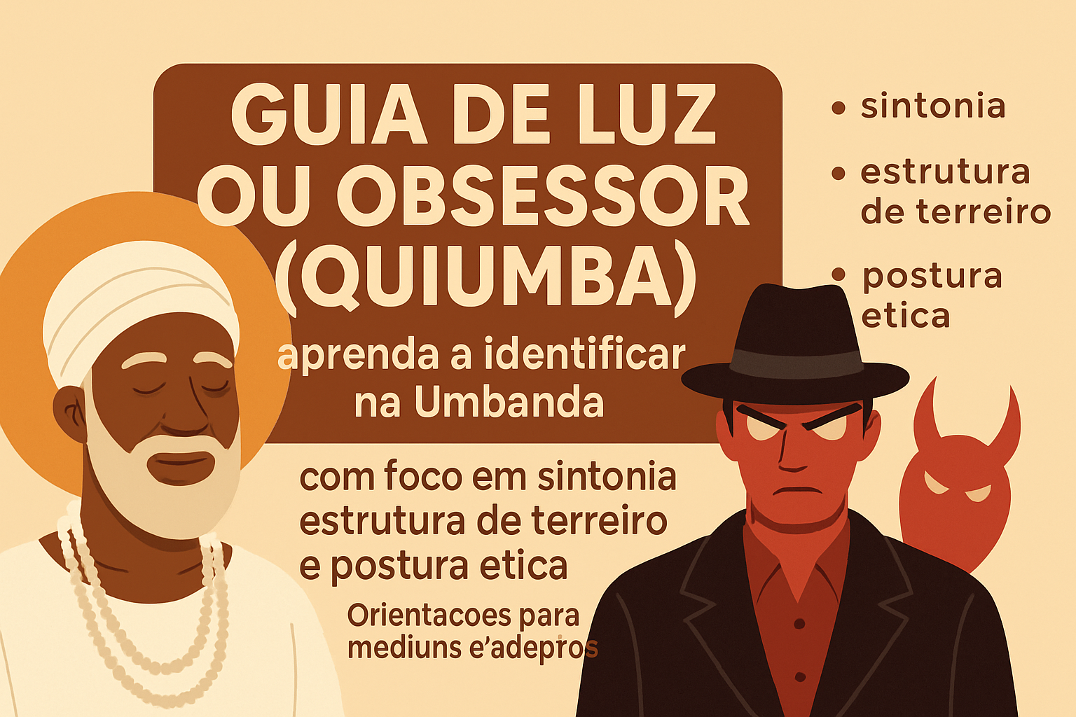 Imagem de capa do artigo: Como Diferenciar Guia de Luz e Quiumba na Umbanda: Guia Prático para Incorporação