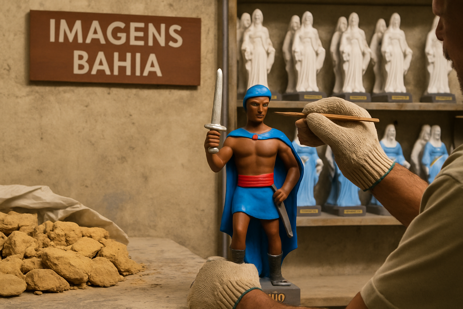 Imagem de capa do artigo: Como as Imagens de Umbanda são Fabricadas: Bastidores da Imagens Bahia