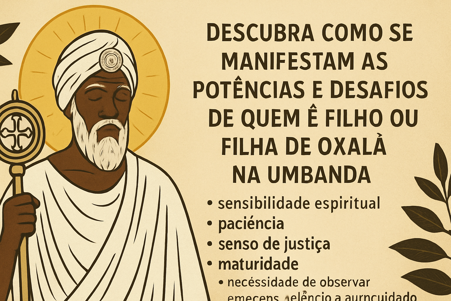 Filhos e Filhas de Oxalá na Umbanda: características espirituais, pontos fortes e atenção ao emocional