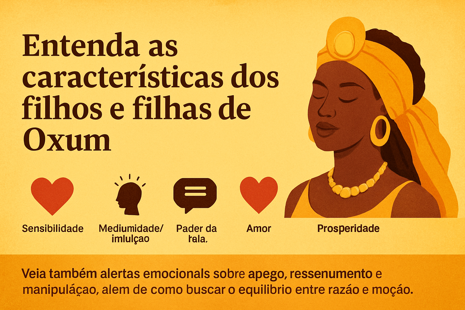 Filhos e Filhas de Oxum: características emocionais, amor, prosperidade e desafios espirituais (guia SEO)