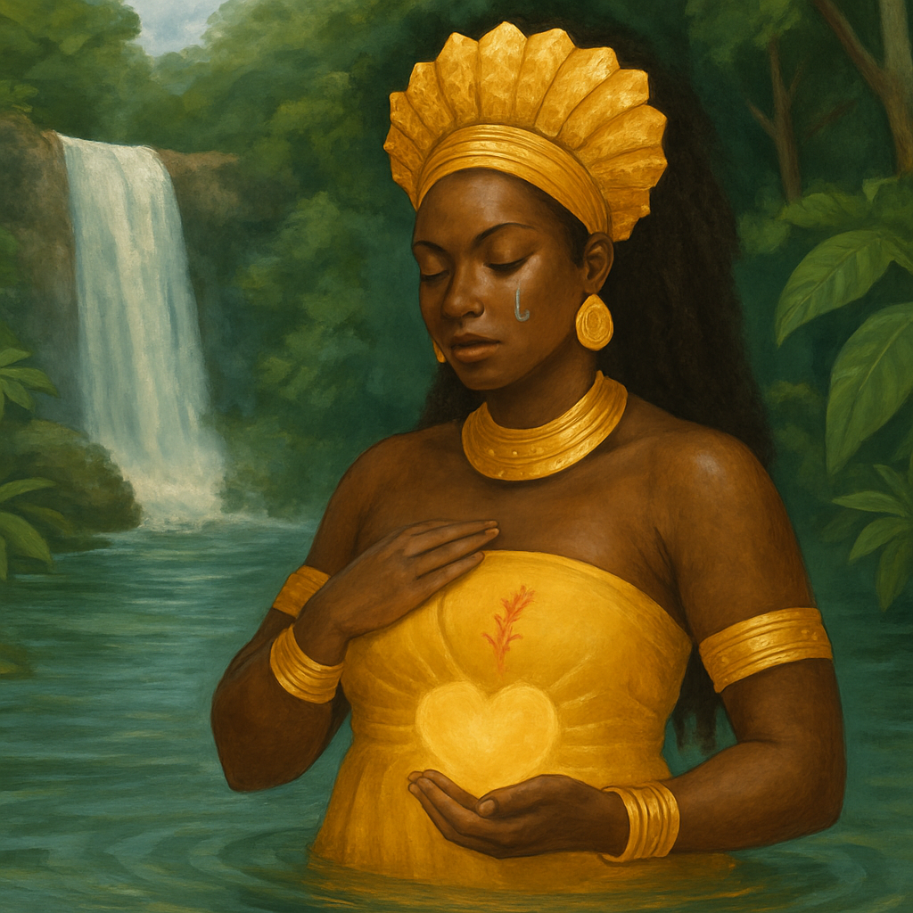 Imagem de capa do artigo: Oxum e a Cura das Feridas: Autocuidado, Doçura e Amor-Próprio na Tradição do Candomblé