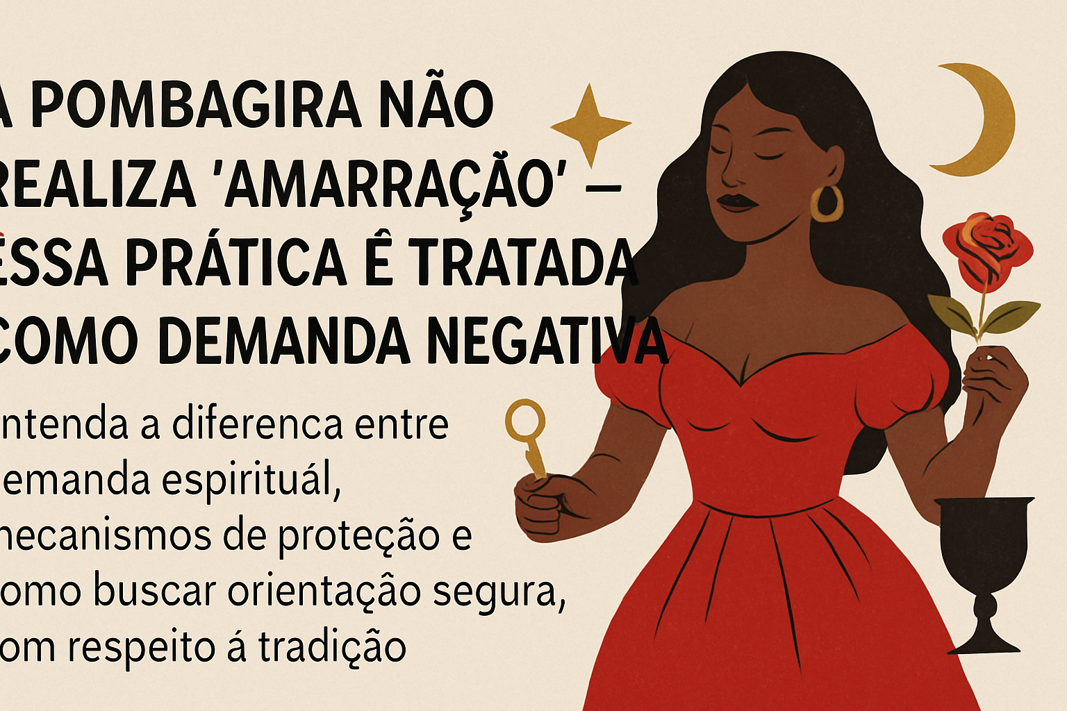 Imagem de capa do artigo: Pombagira faz amarração? Entenda demandas, amor e proteção na linha de trabalho da Pombagira