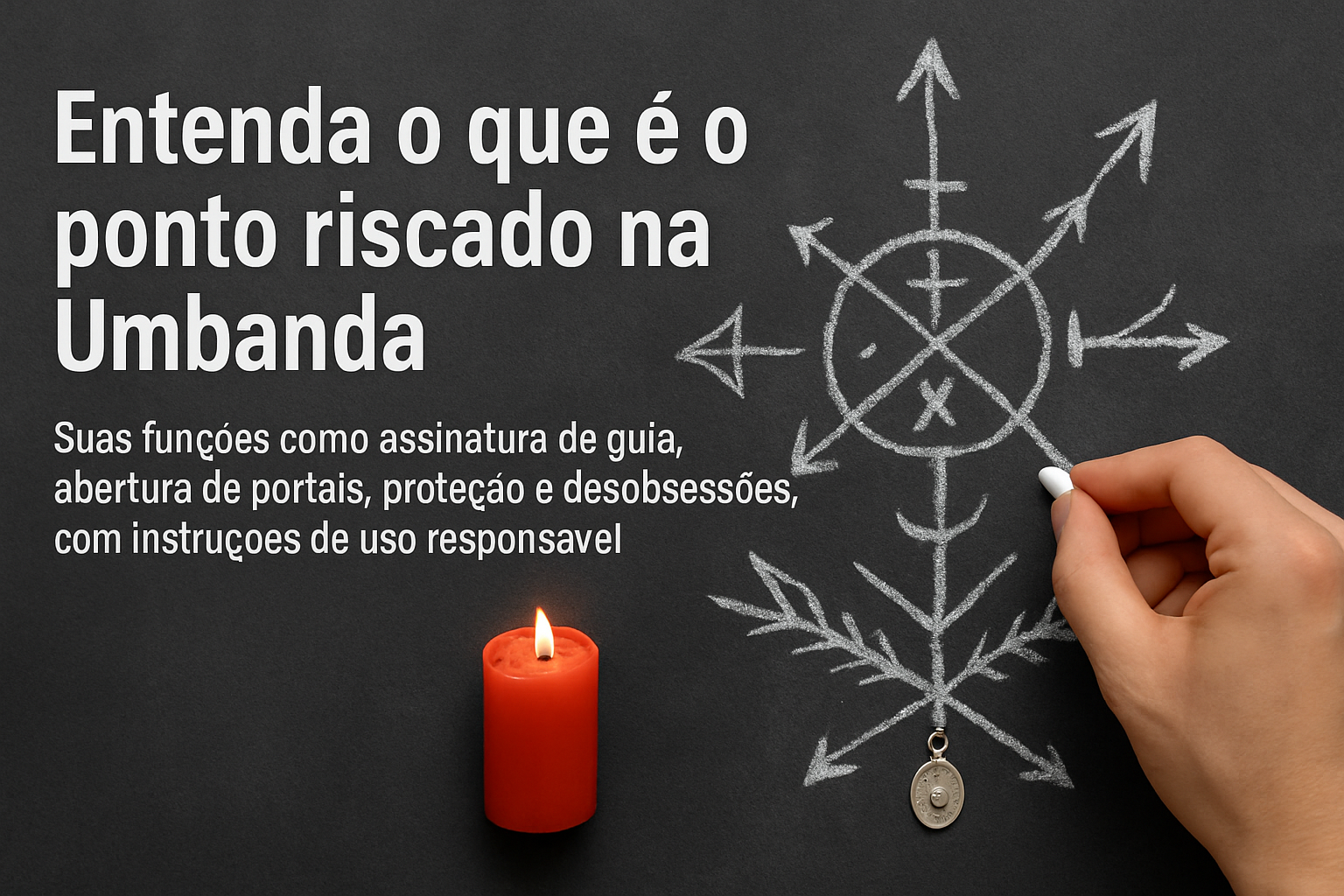 Imagem de capa do artigo: Ponto Riscado na Umbanda: Significado, Funções e Cuidados