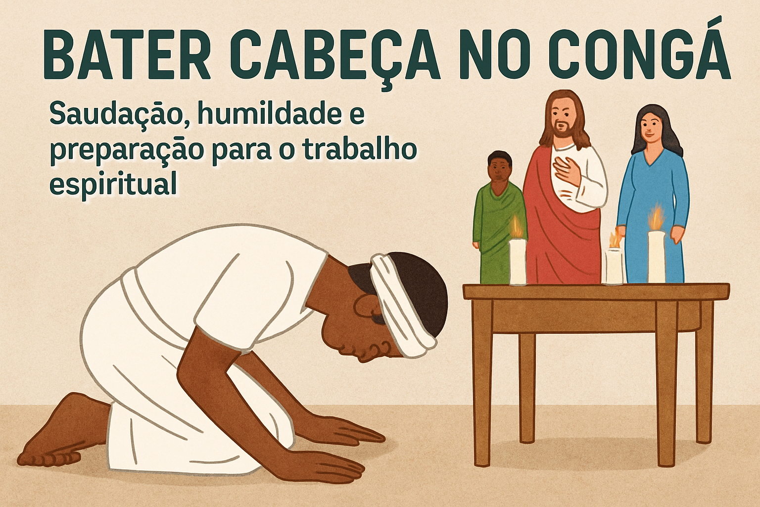 Imagem de capa do artigo: Por que os médiuns de Umbanda batem cabeça no Congá: significado, humildade e conexão energética