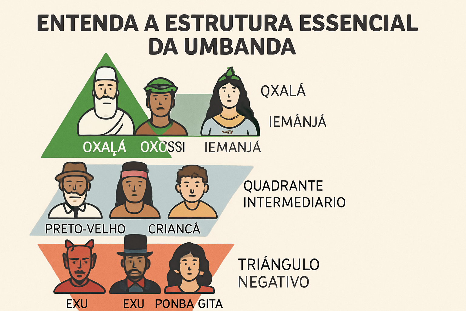 Imagem de capa do artigo: Triângulo Sagrado da Umbanda: Entidades, Quadrante Intermediário e Triângulo Negativo — Guia Completo