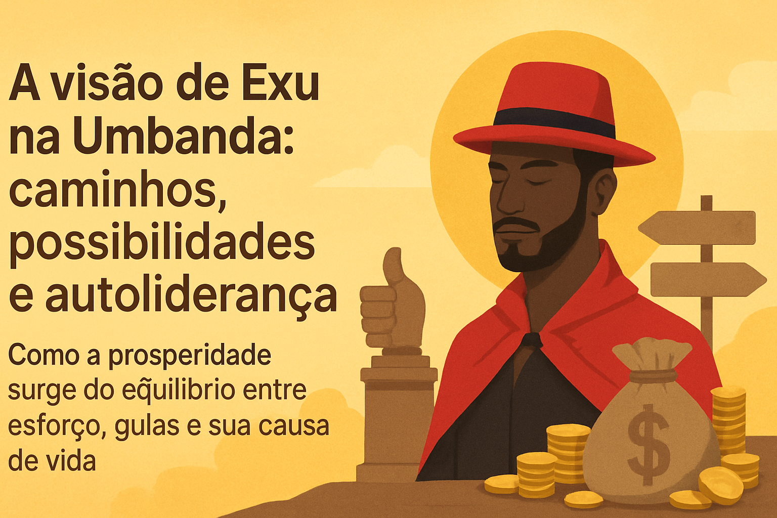 Imagem de capa do artigo: Umbanda: Exu, prosperidade e a visão de caminhos — um guia para prosperar com responsabilidade espiritual