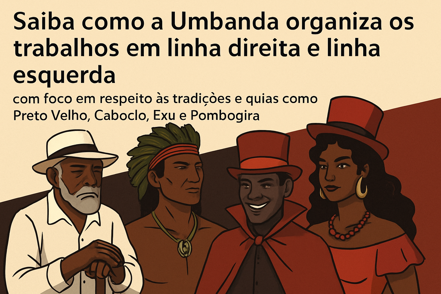 Imagem de capa do artigo: Umbanda: Linha Direita e Linha Esquerda — entenda a complementaridade entre guias e trabalhos