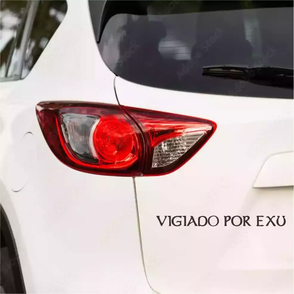 Miniatura 2 de Adesivo Recortado -VIGIADO POR EXU 30X2,5 CM