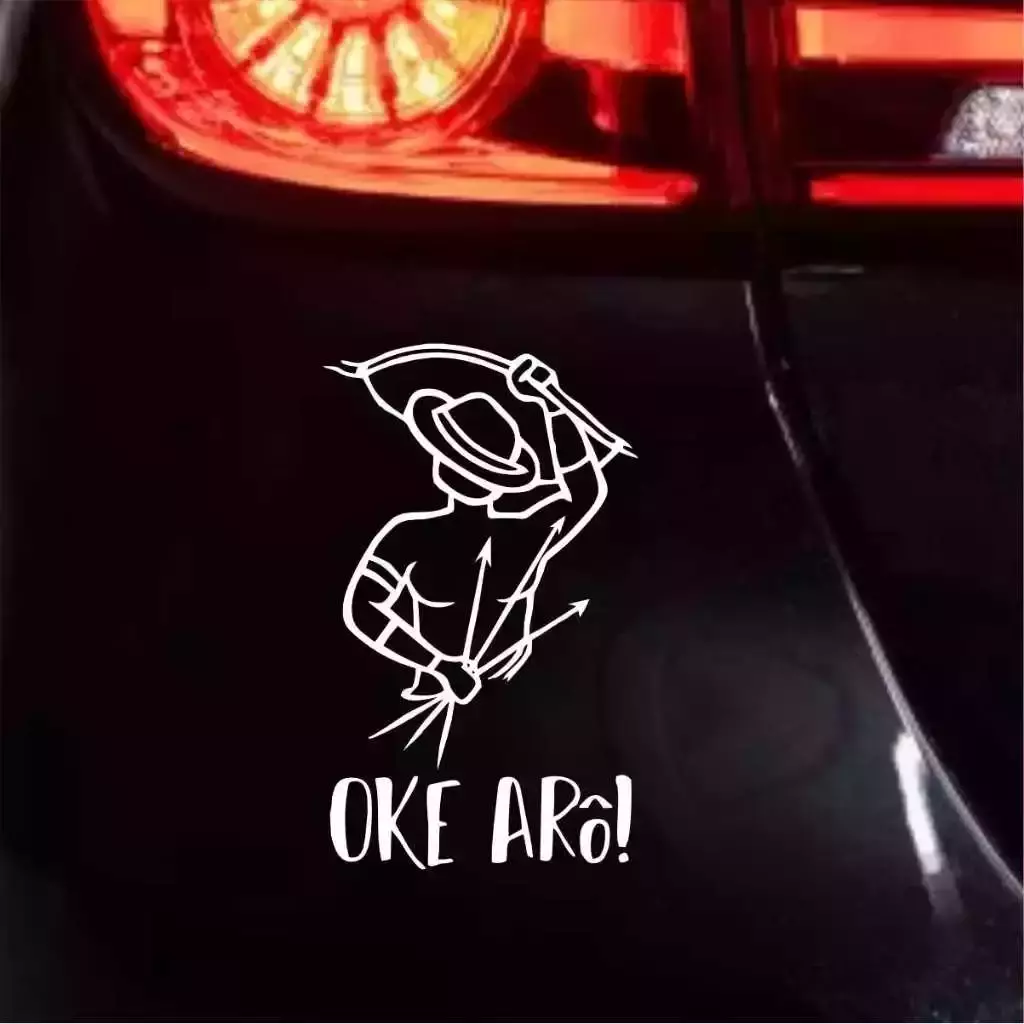 Miniatura 2 de Adesivo Recortado - OXÓSSI 12X20 cm Umbanda Candomblé Artigos Religiosos Adesivos Carro Stickers Exu Pomba Gira caboclo preto velho baiano erê