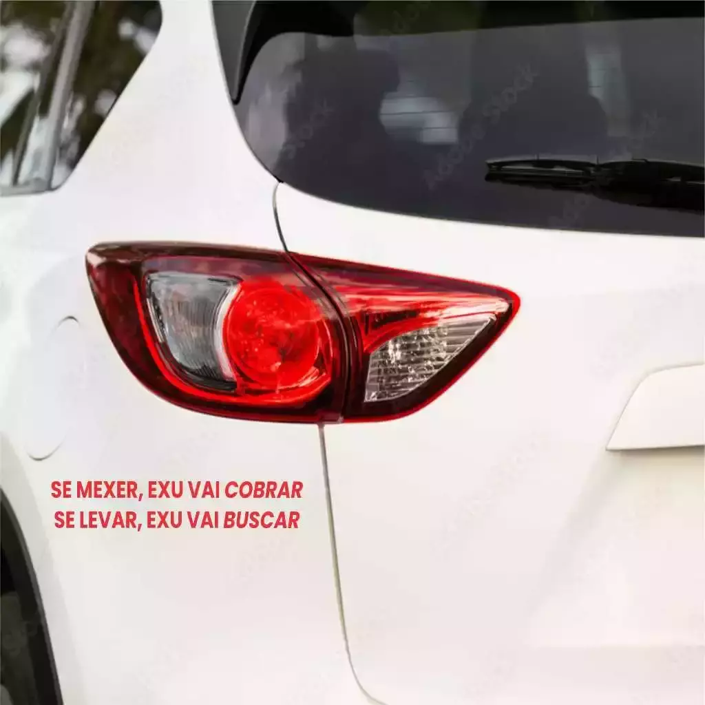 Miniatura 3 de Adesivo - SE MEXER, EXU VAI COBRAR, SE LEVAR, EXU VAI BUSCAR 20X4 cm Umbanda Candomblé Artigos Religiosos Adesivos Carro Stickers Exu Pomba Gira
