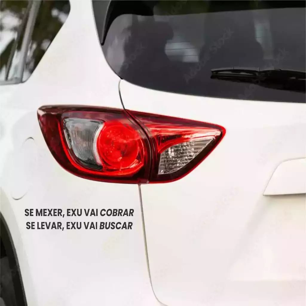 Adesivo - SE MEXER, EXU VAI COBRAR, SE LEVAR, EXU VAI BUSCAR 20X4 cm Umbanda Candomblé Artigos Religiosos Adesivos Carro Stickers Exu Pomba Gira