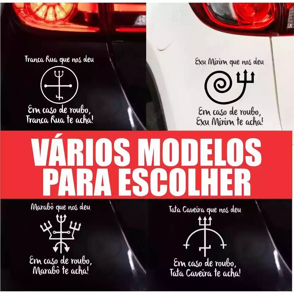 Adesivos VARIOS NOMES 14X15cm Umbanda Candomblé Artigos Religiosos Adesivos Carro Stickers Exu Pomba Gira