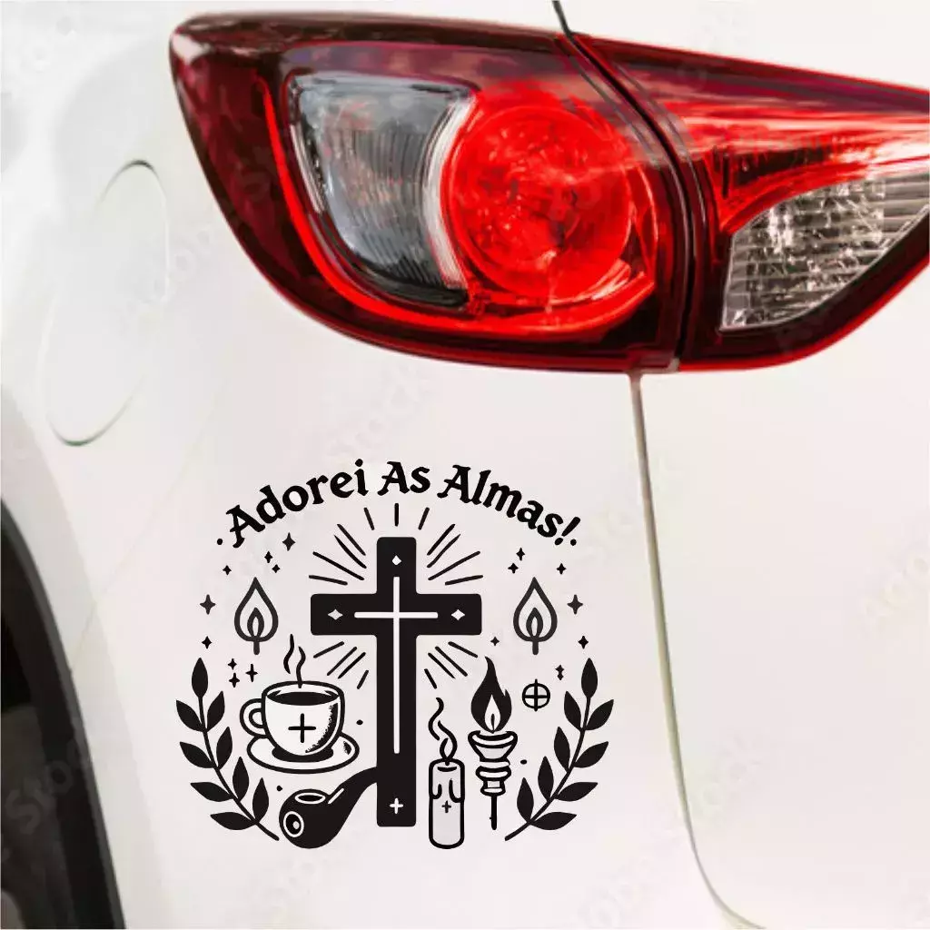 Adesivo Pretos Velhos Adorei as Almas 15cm Linha Direita Vovôs Vovós Umbanda Candomblé Axé
