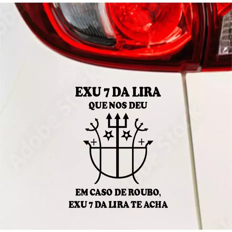Adesivo Nunca foi sorte, sempre foi Exu 7 da Lira 15x12cm umbanda camdomble axe
