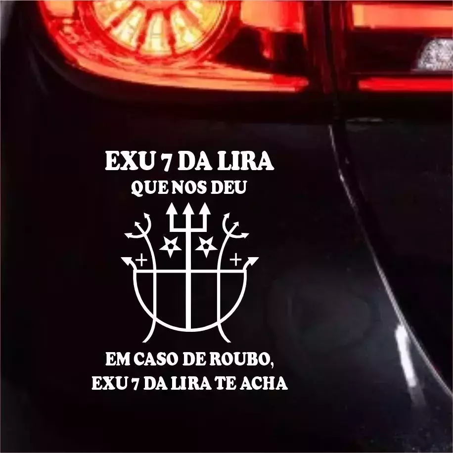 Miniatura 3 de Adesivo Nunca foi sorte, sempre foi Exu 7 da Lira 15x12cm umbanda camdomble axe