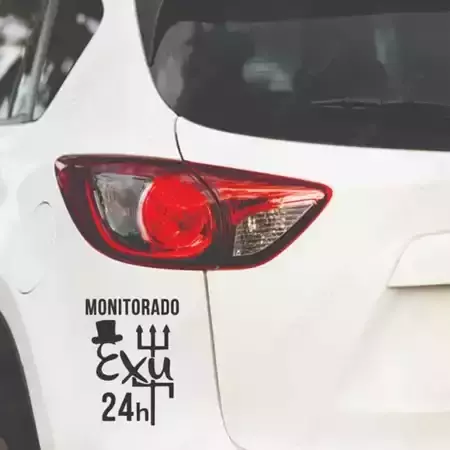 Adesivo Recortado - Monitorado por Exu