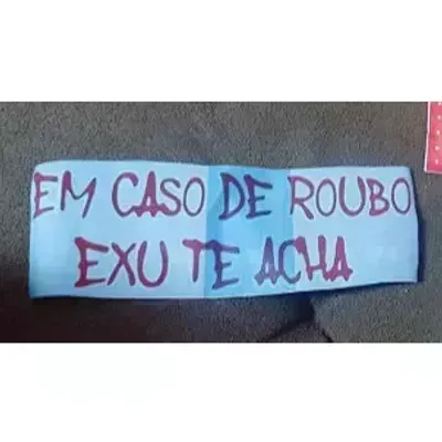 Miniatura 5 de Adesivo de Carro em Caso de Roubo Exú Te Acha 20x6,5 cm