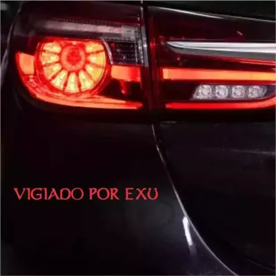 Miniatura 3 de Adesivo Recortado - Vigiado Por Exu 30x2,5cm