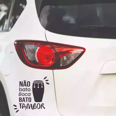Miniatura 1 de Adesivo Recortado - Nao Bato Boca Bato Tambor 14x14