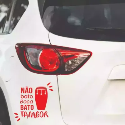 Miniatura 3 de Adesivo Recortado - Nao Bato Boca Bato Tambor 14x14