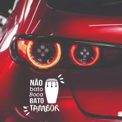 Miniatura 2 de Adesivo Recortado - Nao Bato Boca Bato Tambor 14x14