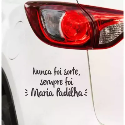 Miniatura 2 de Adesivo Recortado - Nunca Foi Sorte, Sempre Foi Maria Padilha 16x8
