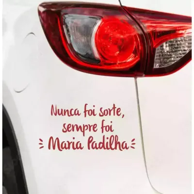 Miniatura 3 de Adesivo Recortado - Nunca Foi Sorte, Sempre Foi Maria Padilha 16x8