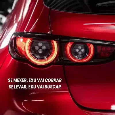 Miniatura 2 de Adesivo Se Mexer, Exu Vai Cobrar, Se Levar, Exu Vai Buscar 20x4
