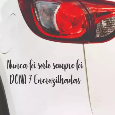 Miniatura 3 de Adesivo Recortado - Nunca Foi Sorte, Sempre Foi Dona 7 Encruzilhadas 16x7