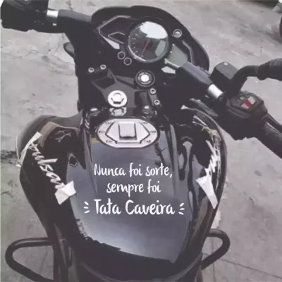 Miniatura 6 de Adesivo Recortado - Nunca Foi Sorte, Sempre Foi Tata Caveira 16x8