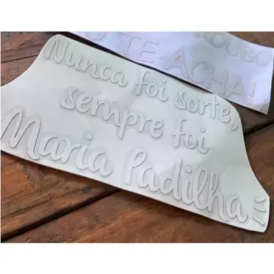 Miniatura 4 de Adesivo Recortado - Nunca Foi Sorte, Sempre Foi Maria Padilha 16x8