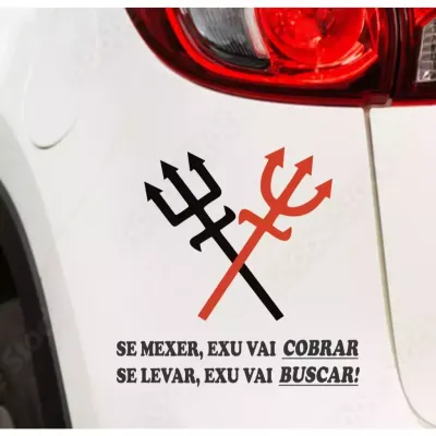 Miniatura 2 de Adesivo Se Mexer, Exu Vai Cobrar, Se Levar, Exu Vai Buscar!