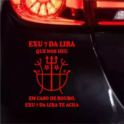 Miniatura 2 de Adesivo Nunca Foi Sorte, Sempre Foi Exu 7 da Lira 15x12cm