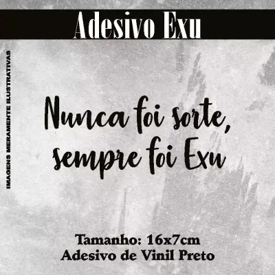 Miniatura 5 de Adesivo Recortado - Nunca Foi Sorte, Sempre Foi Exu 16x7 cm