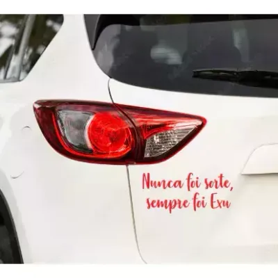 Miniatura 3 de Adesivo Recortado - Nunca Foi Sorte, Sempre Foi Exu 16x7 cm